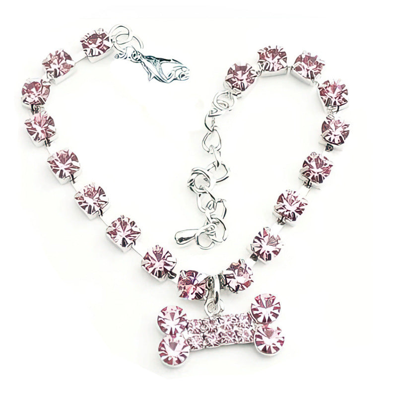 Rhinestone Bone Pendant Rhinestone Necklace