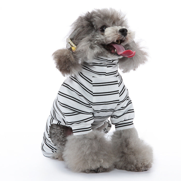 Summer Dog Clothes Striped Home Pajamas Thin