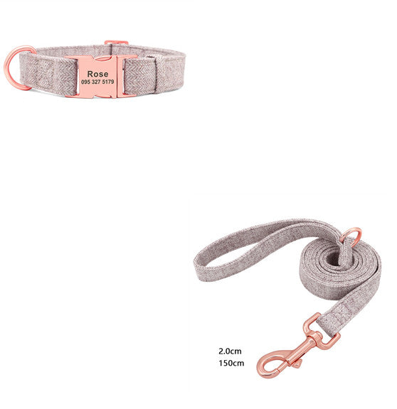 Pet Dog Collar Engraving Anti-Lost Traction Rope Supplies